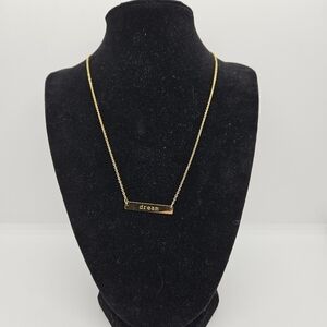 Jook and Nona 18K plated "Dream" bar pendant necklace